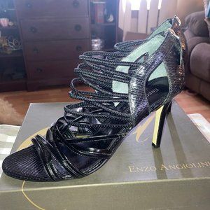 Enzo Angiolini Women Shoes Sandals 8.5 M Black Leather New In Box